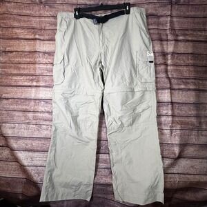Eddie Bauer Mens XXL Khaki Convertible Cargo Hiking Pants Zip Off Shorts New